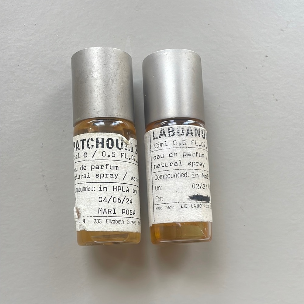Duo of Le Labo Patchouli 24 & Labdanum 18